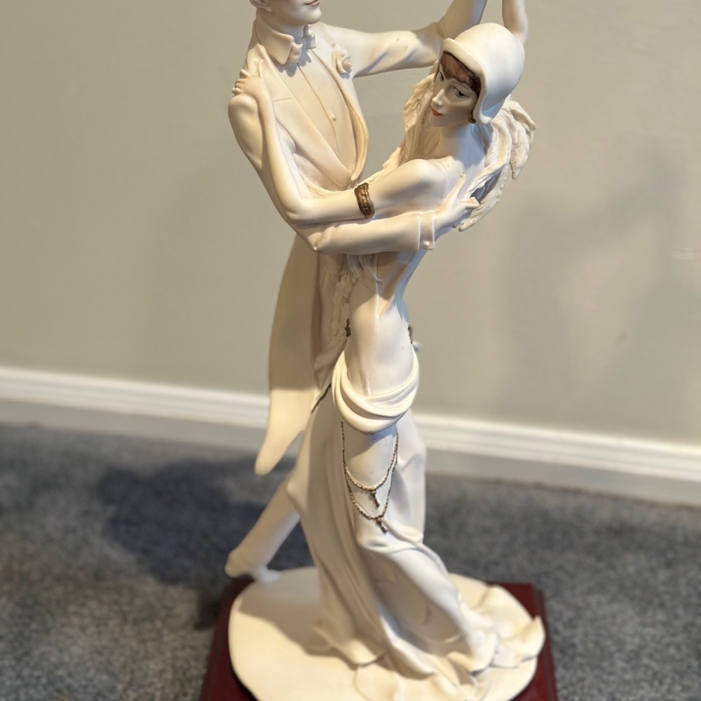 Graceful Cream Embrace Sculpture Art